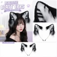 thumbnail image 1 of Cat Halloween Accessories, Black Cat for Girls, Kitten Halloween, Halloween Party Favors, 8X8 in Faux Striped Cat Ear Thick Headband, Comfortable Wearable Party Headwear for Daily, 1 of 6