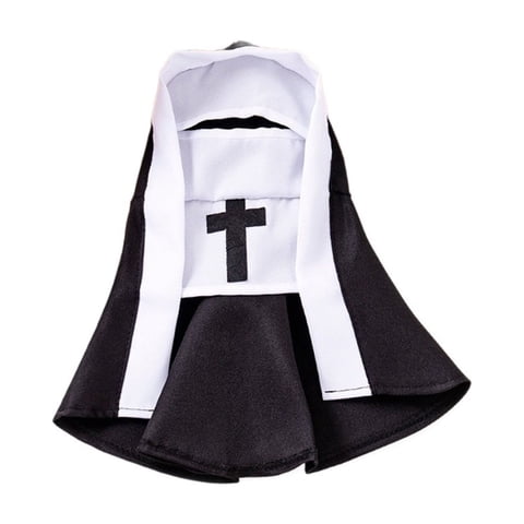Cat Halloween Costume, Funny Nun Dress for Cats & Small Dogs, Adorable Pet Clothing
