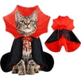 thumbnail image 1 of Cat Halloween Costumes Dog Halloween Vampire Costume Funny Pet Vampire Devil Cape Cloak Halloween Costumes for Cats XS Small Dogs (Small), 1 of 6