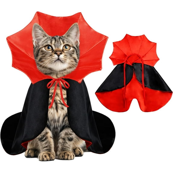 Cat Halloween Costumes Dog Halloween Vampire Costume Funny Pet Vampire Devil Cape Cloak Halloween Costumes for Cats XS Small Dogs (Small)