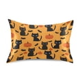 thumbnail image 1 of Cat Halloween Pattern Pillowcase Standard Size 20''x26'' Satin Double-Sided Print Soft Wrinkle Resistant, 1 of 9