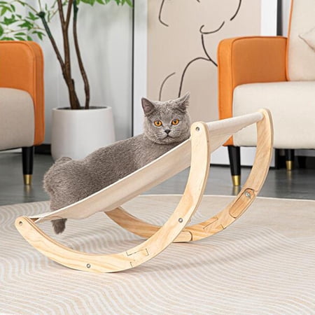 Cat Hammock Cat Rocking Chair Cat Furniture Wooden Cat Sleeping Bed Pet Beds Pet Bed Cat Nest Cat Bed for Indoor Cats Kitten Kitty Bunny