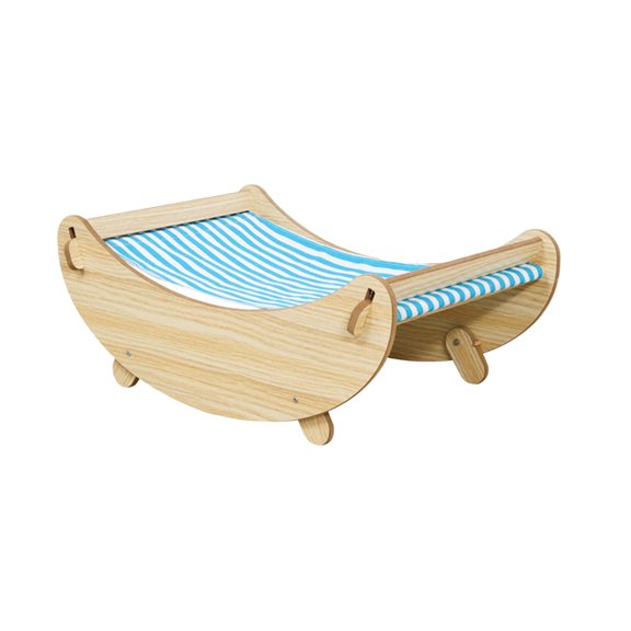 Cat Hammock Swing Bed Cat Rocking Chair Elevated Cat Bed Cat Furniture Dog Rocking Hammock Bed Chair for Small Medium Cats Kitten Blue White