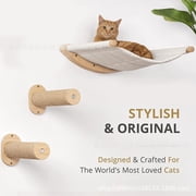 Cat Hammock with Two Steps, Wall Mounted cat Rack for Sleeping, Climbing, Playing, and Resting. Wall Mounted Bed and Niche Suitable for Cats Modern cat Bed Furniture