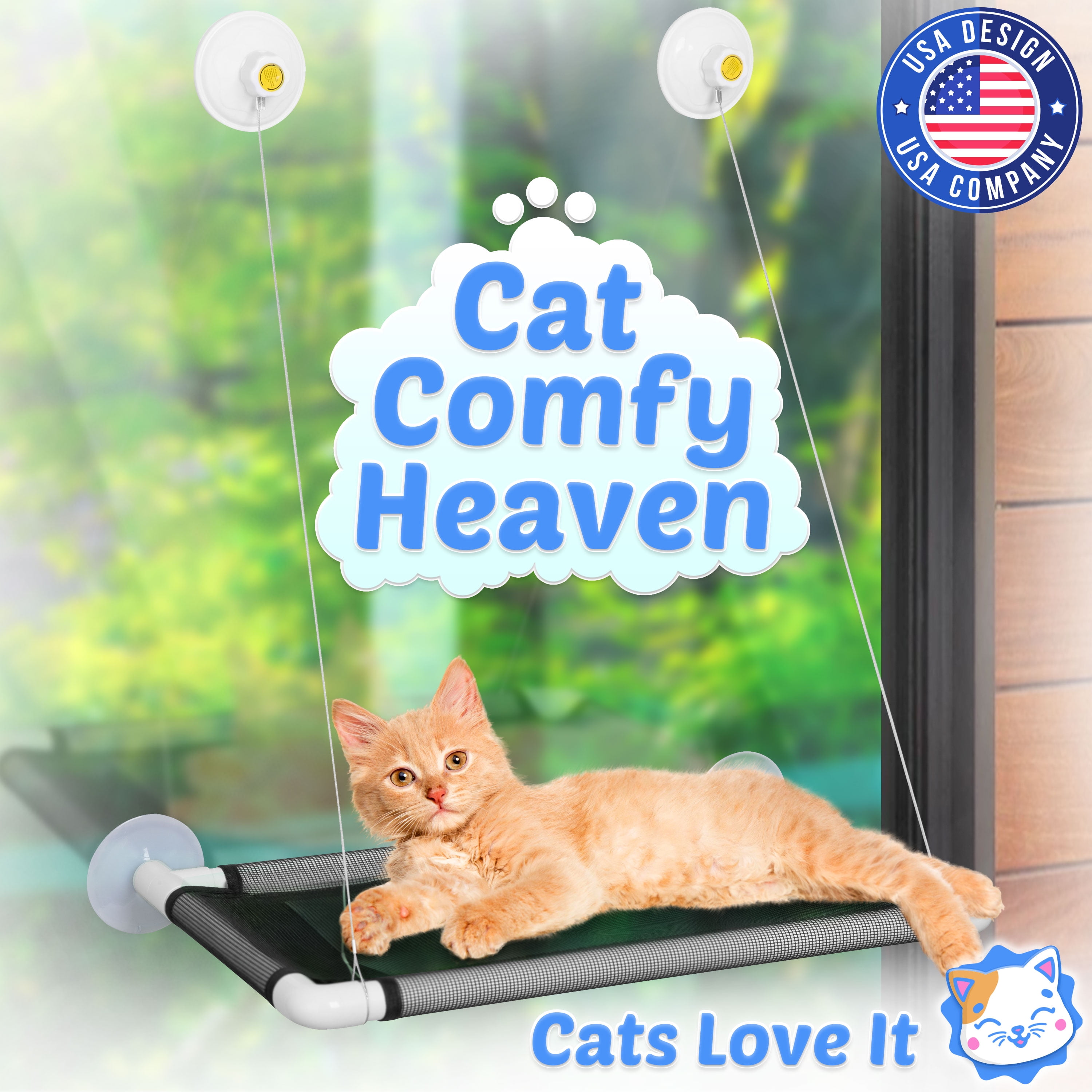 Cat Hammock Window Perch, Hanging Bed Seat for Cats, Indoor Kitty