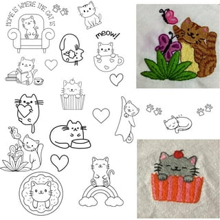 52 Pcs Water Soluble Embroidery Patterns Stabilizers, Stick and Stitch Embroidery  Transfers Paper with Floral Letter Patterns for Embroidery Hand Sewing  Lover B…
