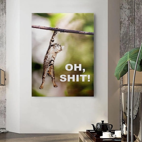 Cat 'Hang In There' Poster Kitten Art Home Decor, 8x12 UNFRAMED