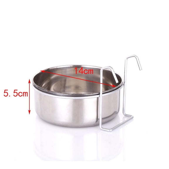 Cat Hanger Cage Cup Stainless Steel Pet Feeding Tools Stationary Dog Bowl Hanging Feeder Dish Travel Food Water Bowls