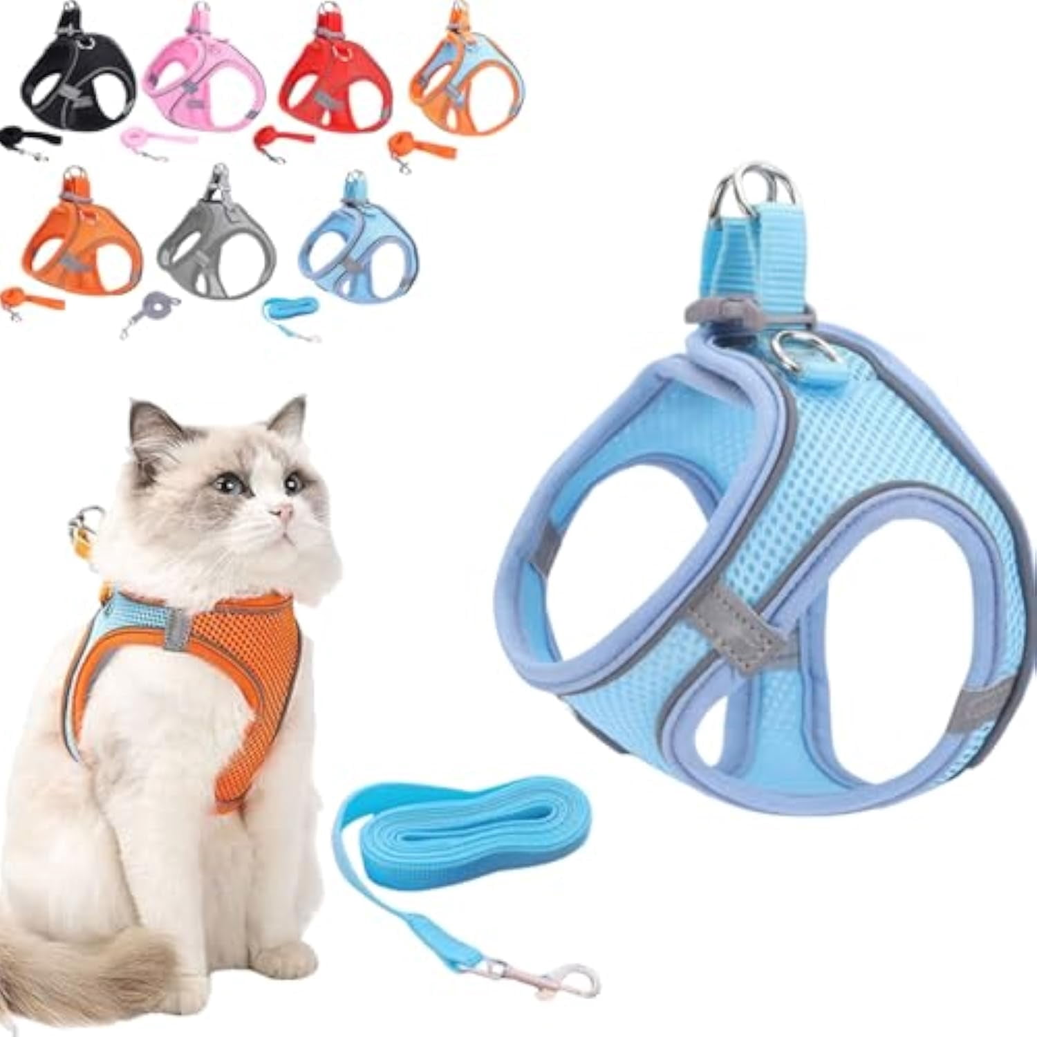 Curated visual reference: Picture Idea: Cat Harness Design For Outdoor Cats Cat Harness Adjustable Soft