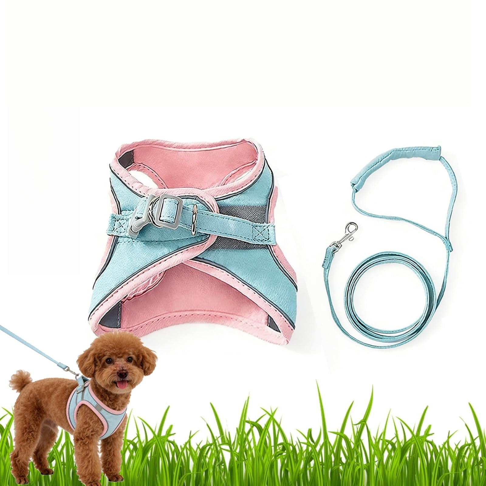 Cat Harness, Escape-Proof Cat Harness and Leash Set, Breathable Soft Adjustable Step-in Cats Leash, Easy Wear Outdoor for Small Medium Cats (Pink, L (9-15 lb))