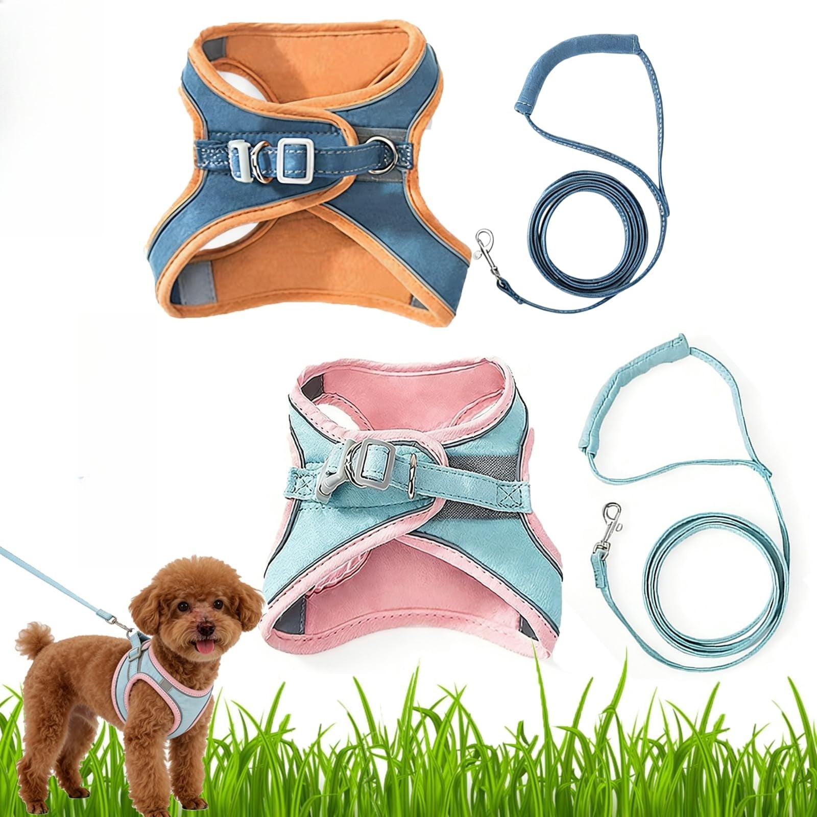 Cat Harness, Escape-Proof Cat Harness and Leash Set, Breathable Soft Adjustable Step-in Cats Leash, Easy Wear Outdoor for Small Medium Cats (Pink, L (9-15 lb))