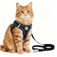 thumbnail image 1 of Cat Harness and Leash, 2026 New Cat Harness Escape Proof for Small Medium Large Cats, Breathable Adjustable Vest Harnesses with Reflective Strip for Walking Travel Camping Navy S, 1 of 7
