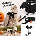 thumbnail image 1 of Cat Harness and Leash with Bat Wings Escape Proof Adjustablex,Halloween Costumes, Easy Control, Comfortable Soft Breathable, Friction Protection, Costumes for Small Cats(S), 1 of 8