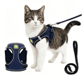 thumbnail image 1 of Cat Harness and Leash, Escape Proof Adjustable Vest Harness for Cats, Breathable Reflective Strip Soft Walking Vest for Small Medium Large Cats Navy XL, 1 of 7