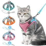 Cat Harness and Leash, Escape Proof Cat Vest Dog Walking Leash and Harness Set, Adjustable Step in Pet Harness, Reflective Breathable Easy Control Vest for Small Large Kitten Dog Outdoor, Pink 2XS