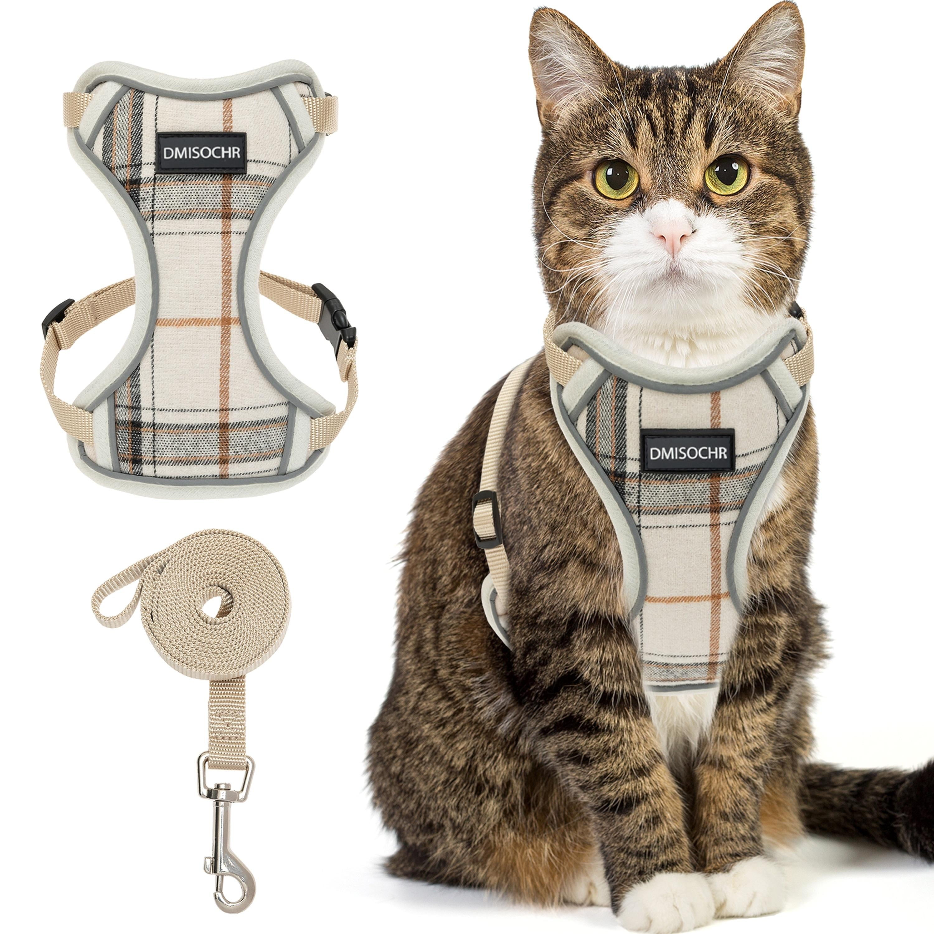 Cat Harness and Leash Escape Proof - Plaid Reflective Cat Vest Harness ...