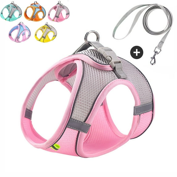 Cat Harness and Leash, Reflective Adjustable Vest Harness with Soft Breathable Air Mesh, No Pull Walking Escape Proof Harness and Leash Set for Growing Kittens, Cats, Puppies Outdoor Usage