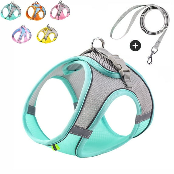 Cat Harness and Leash, Reflective Adjustable Vest Harness with Soft Breathable Air Mesh, No Pull Walking Escape Proof Harness and Leash Set for Growing Kittens, Cats, Puppies Outdoor Usage