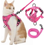 Cat Harness and Leash, Reflective Cat Harness Escape Proof for Walking, Adjustable Kitten Harness and Leash Set, 16 Buckles Easy Control Breathable Cat Vest Harness for All Types of Cats