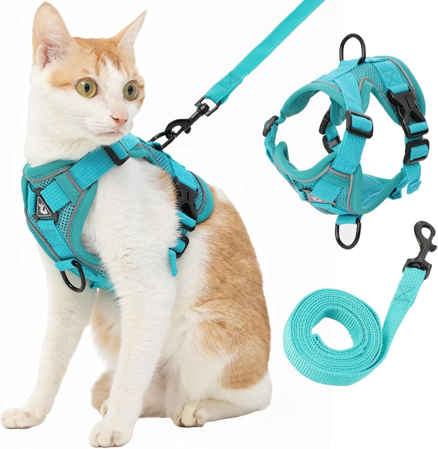 Cat Harness and Leash, Reflective Cat Harness Escape Proof for Walking ... - Collarless Cat Leash Harness