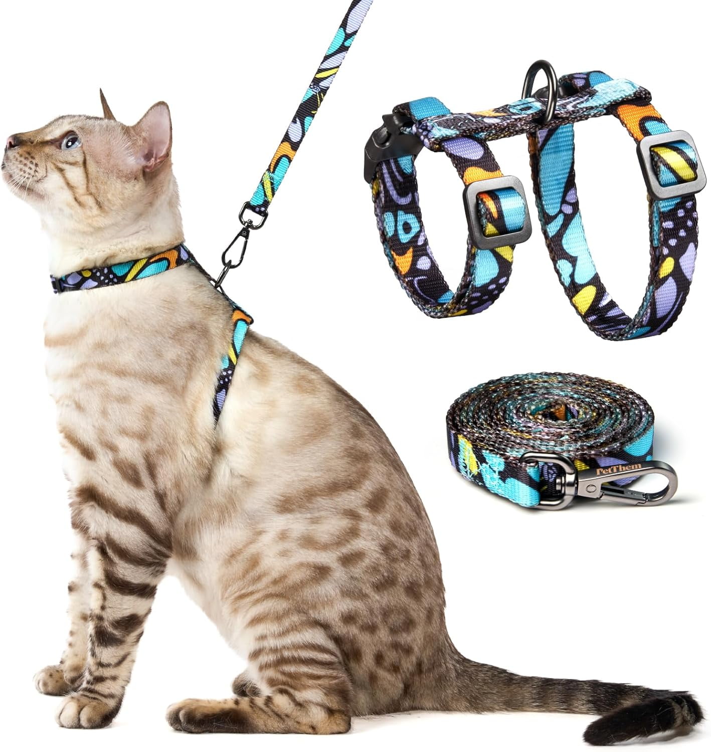 Cat Harness and Leash Set - Escape Proof Adjustable Cat Harness ...