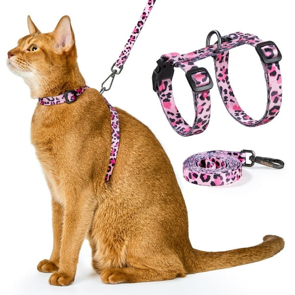 Cat Harness and Leash Set - Escape Proof Adjustable Cat Harness, Comfortable Soft Lightweight, Use Safe & Easy, Walking Travel Kitten Harness for Small Medium Large Cats (Purple Rabbit in Wonderland)