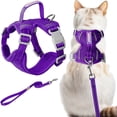 thumbnail image 1 of Cat Harness and Leash Set Escape Proof for Kitten Walking, Soft Adjustable Top Handle Vest Harnesses for Cats, Easy Control Breathable Reflective Small Medium Large, Purple, S, 1 of 9