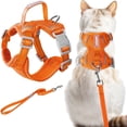 thumbnail image 1 of Cat Harness and Leash Set Escape Proof for Kitten Walking, Soft Adjustable Top Handle Vest Harnesses for Cats, Easy Control Breathable Reflective Small Medium Large, Orange, S, 1 of 10