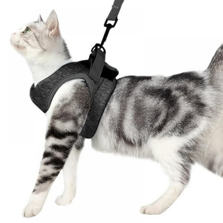 Cat Harness and Leash Set for Walking, Escape Proof Soft Adjustable Vest Harnesses for Cats, Easy Control Breathable Striped Jacke