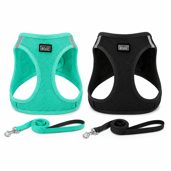 Cat Harness and Leash Set for Walking, Escape Proof Step-in Cat Vest, Soft Breathable Suede Kitten Harness with Reflective Strip, Adjustable Pet Harness for Small Medium Cats