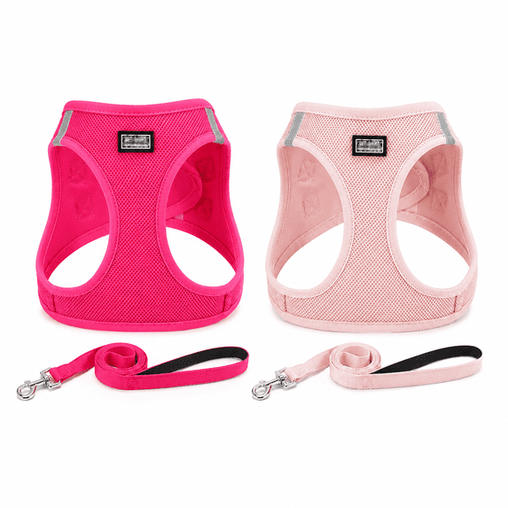 Cat Harness and Leash Set for Walking, Escape Proof Step-in Cat Vest, Soft Breathable Suede Kitten Harness with Reflective Strip, Adjustable Pet Harness for Small Medium Cats