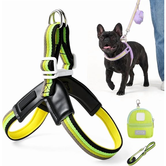Cat Harness Leash Set with Backpack, Escape Proof Adjustable Reflective Mesh Vest for Dogs Cats, Outdoor Walking Travel Safety Gear