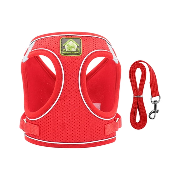 Cat Harness and Leash, Soft Dog Vest Harness Adjustable, Breathable Mesh Step-in Puppy Walking Jacket Reflective Easy Control for Extral Small Pets for Outdoor Walking (Red, XS)