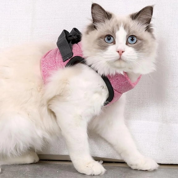 Cat Harness and Leash - Ultra Light Escape Proof Kitten Collar Cat Walking Jacket with Running Cushioning Soft and Comfortable Suitable for Puppies Rabbits