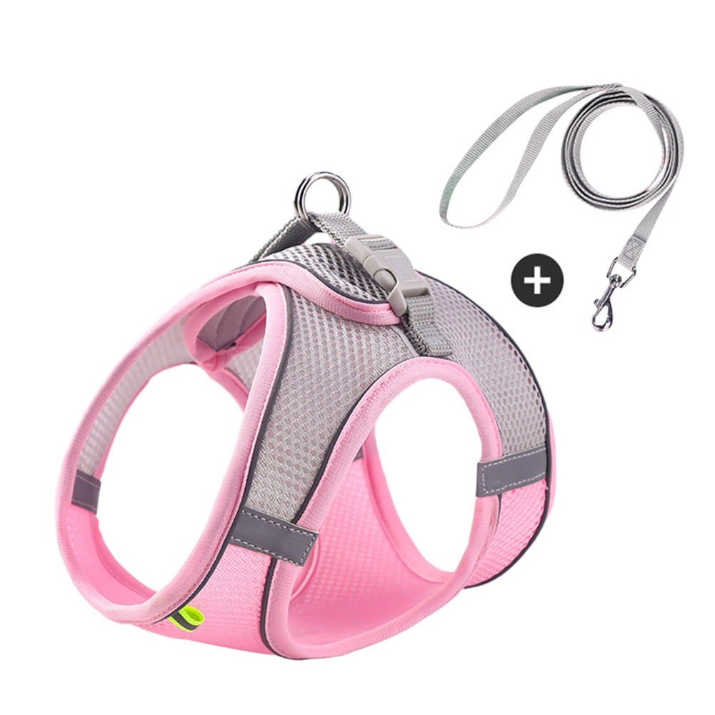 Cat Harness and Leash Set Adjustable Fit Mesh Cat Harness and
