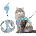 thumbnail image 1 of Cat Harness and Leash Set Escape-Proof Adjustable cat Leash and Harness Combo Suitable for All cat Breeds (Blue, L), 1 of 6