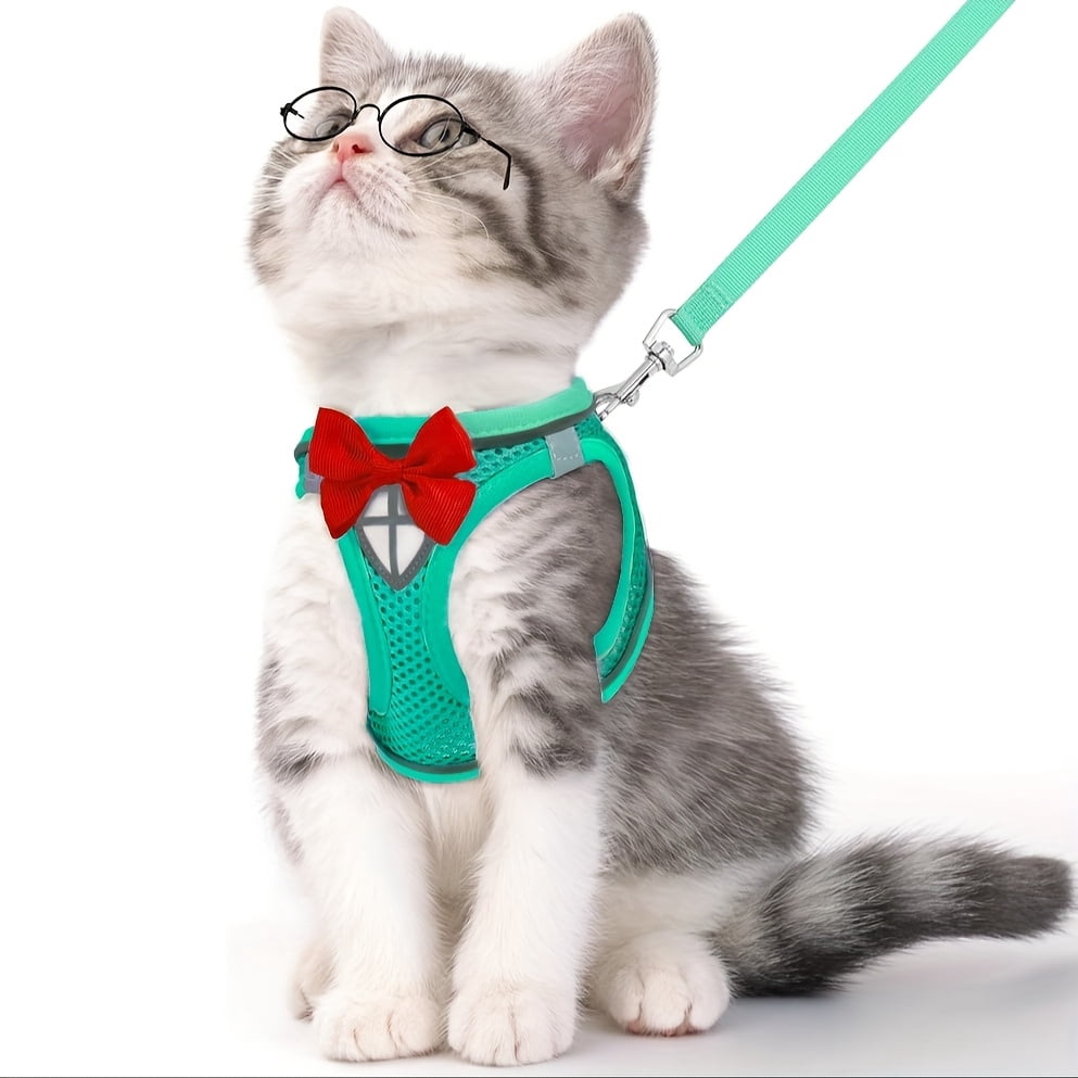 Cat Harness and Leash Set, Soft Breathable Vest with Reflective Strips ...