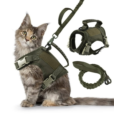 QLFYUU Cat Harness and Leash Set for Walking Escape Proof Adjustable Harness Army Green Color price history and forecast - QLFYUU