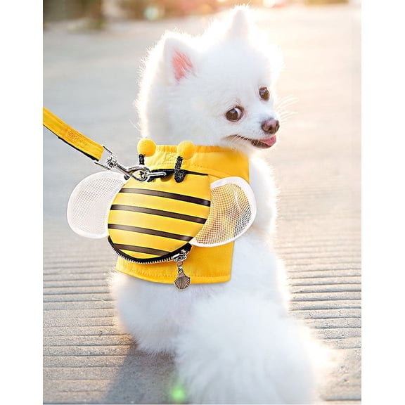 Cat Harness and Leash Set for Walking Escape Proof Dog Vest Harness Bee Style Cute with Snack Bag for Cats Puppy and Small Dogs Rabbits