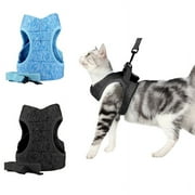 Cat Harness and Leash for Walking, Escape Proof Soft Adjustable Vest Harnesses for Cats, Easy Control Breathable Jacket, Black, (S) for 2-7 lb Cat