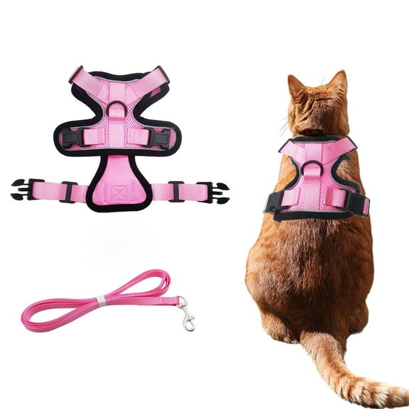 Cat Harness and Leash for Walking, Escape Proof Soft Adjustable Vest Harnesses for Cats, Easy Control Breathable Reflective Strips Jacket