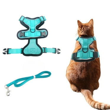Cat Harness and Leash for Walking, Escape Proof Soft Adjustable Vest Harnesses for Cats, Easy Control Breathable Reflective Strips Jacket