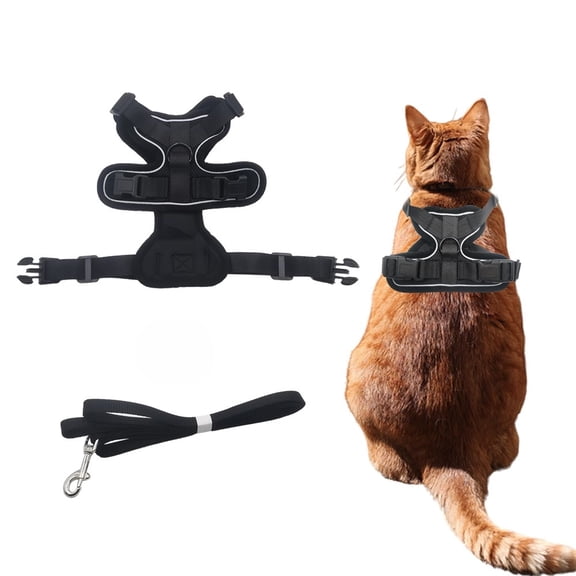 Cat Harness and Leash for Walking, Escape Proof Soft Adjustable Vest Harnesses for Cats, Easy Control Breathable Reflective Strips Jacket