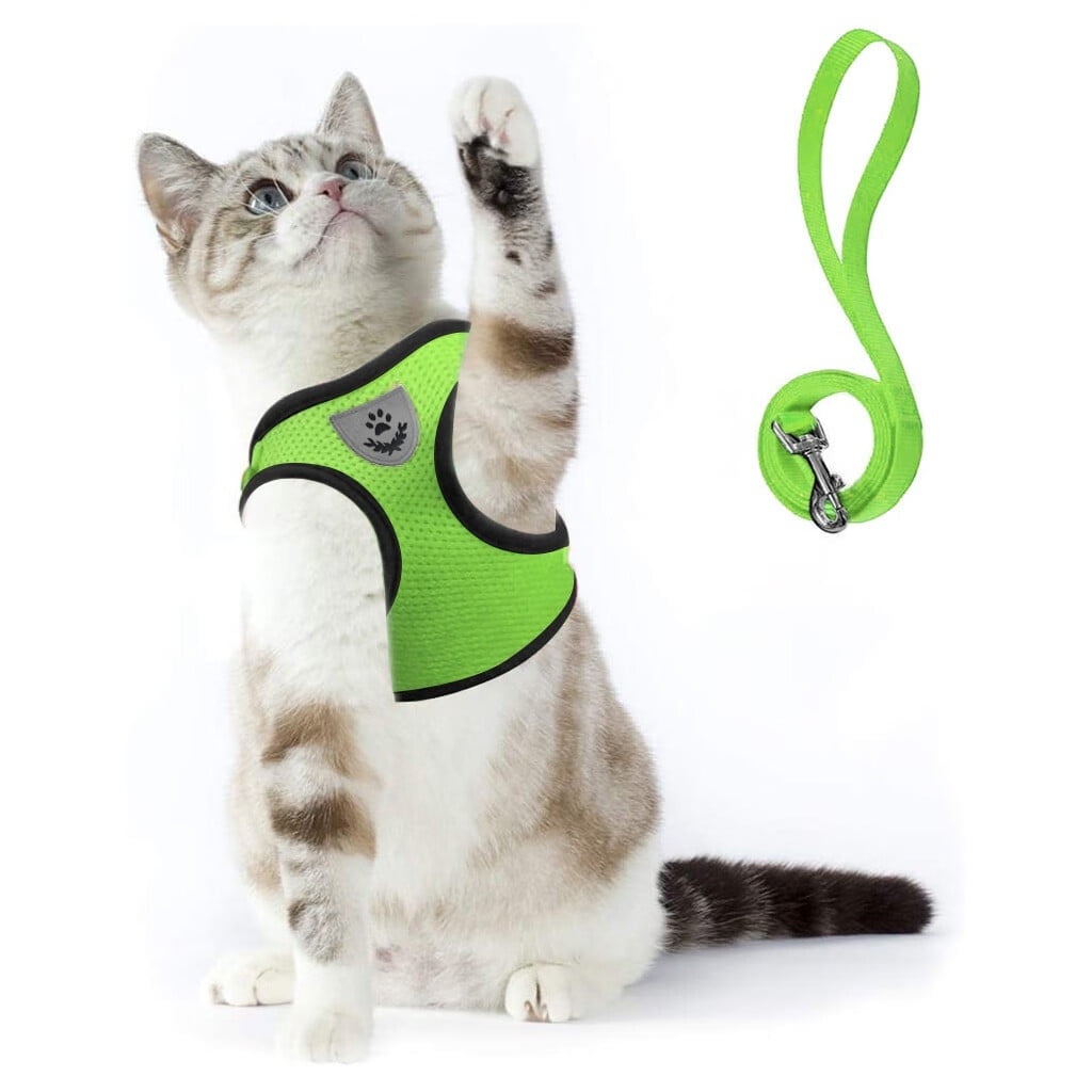 Cat Harnesse And Leash Adjustable Soft Mesh Vest with Reflective Strap Metal Pet Vest DOPI