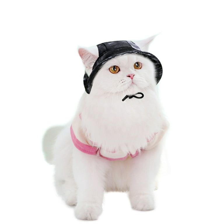 Cat Hat with Ear Holes Puppy Cat Tie Dye Round Brim Sun Hat Bucket