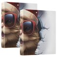 thumbnail image 1 of Cat Hat Sunglasses Wall 3 Ring Binders 1.5 inch Hardcover File Folders with Interior Pockets A4 Size Organizer for School Office Hospital Set of 2, 1 of 8
