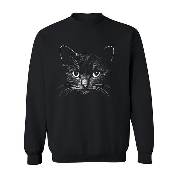 Cat Head Design Sweatshirt Men -Image by Shutterstock, Male Large