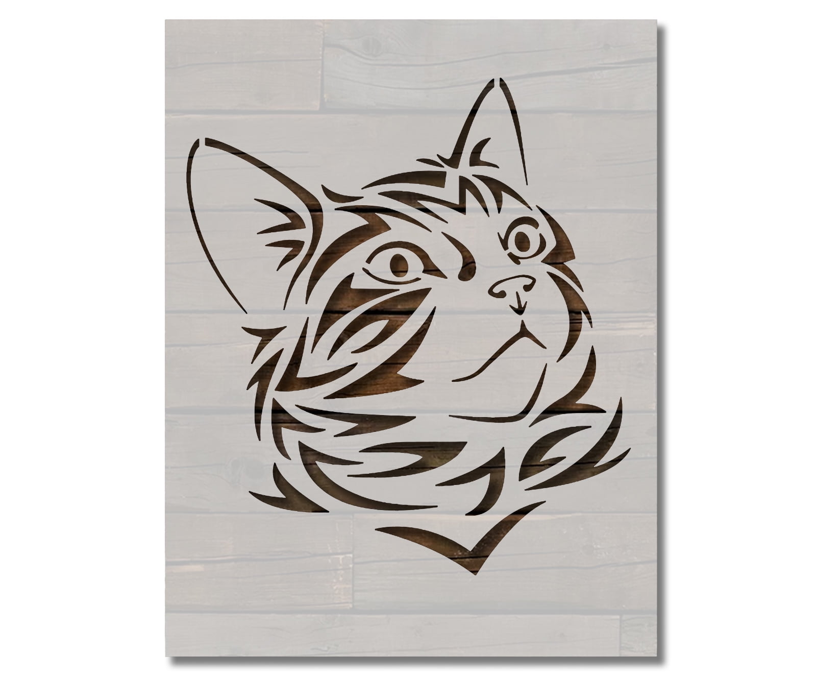 Cat Head Face Tribal Stencil Template Reusable 8.5 x 11 for Painting on Walls, Wood, Etc. By Stencilville - Walmart.com cat-head-face-tribal-stencil-template-reusable-8-5-x-11-for-painting-on-walls-wood-etc-by-stencilville-walmart-com