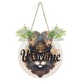 thumbnail image 1 of Cat Head Hat Machine Lion Welcome Sign for Front Door Wreath Door Sign for Farmhouse Porch Decoration Indoor Outdoor, 1 of 7