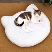 Cat Head Shaped Sherpa Bed Warm Cozy Portable Washable Non Slip Bottom